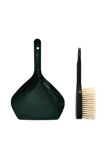 Zara BRUSH AND DUSTPAN SET - Black / Green