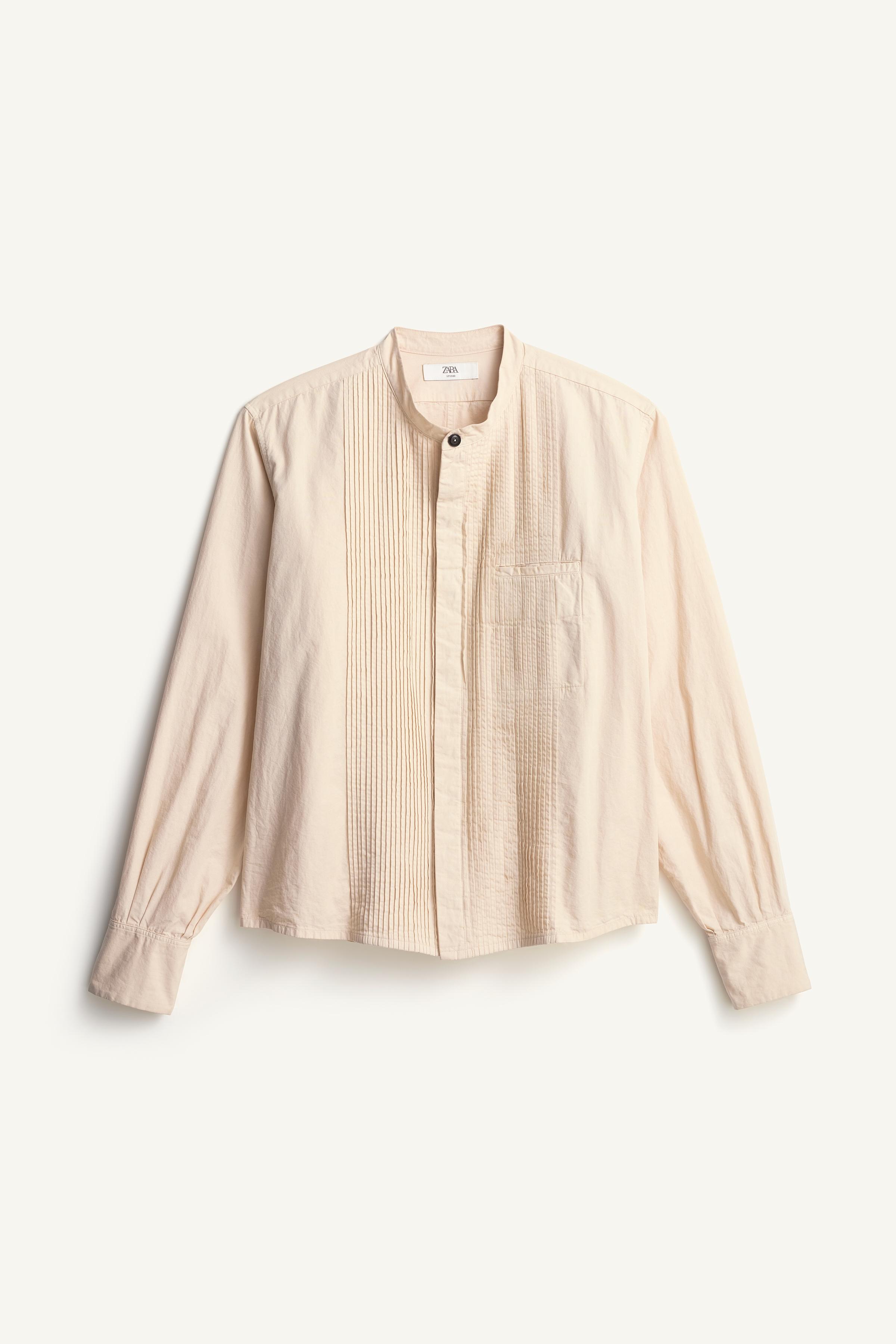 BOXY FIT PLEATED SHIRT