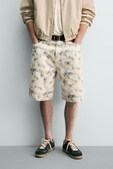 RELAXED FIT ABSTRACT PRINT BERMUDA SHORTS - Printed by Zara - Image 1