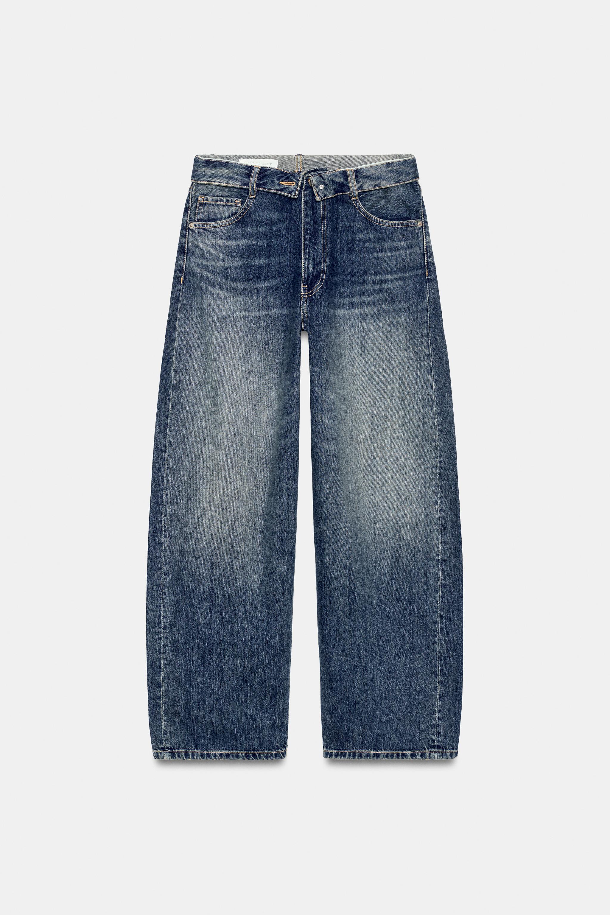 JEANS TRF TAILLE MI-HAUTE À CEINTURE REPLIÉE