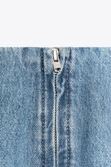 JUPE MIDI EN JEAN ZW COLLECTION - Bleu moyen de Zara - Image 8