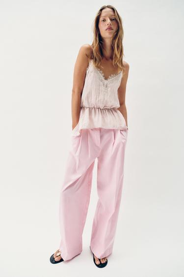 ТОП В БЕЛЬЕВОМ СТИЛЕ С КРУЖЕВОМ — РОЗОВЫЙ от Zara — изображение 0
