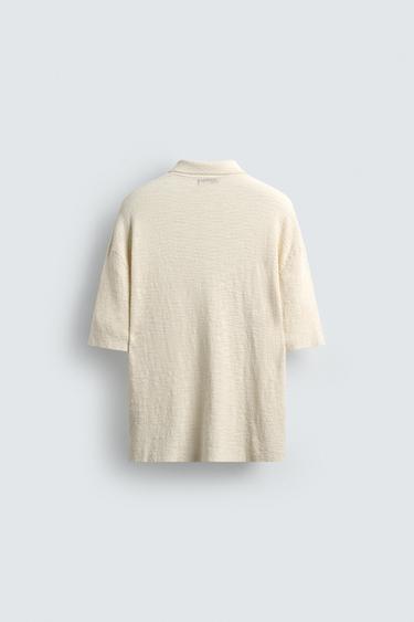 IRREGULAR KNIT SHIRT - Oyster-white by Zara - Image 7