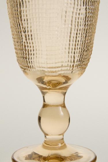 VERRE À VIN EN VERRE EN RELIEF - Marron de Zara - Image 2