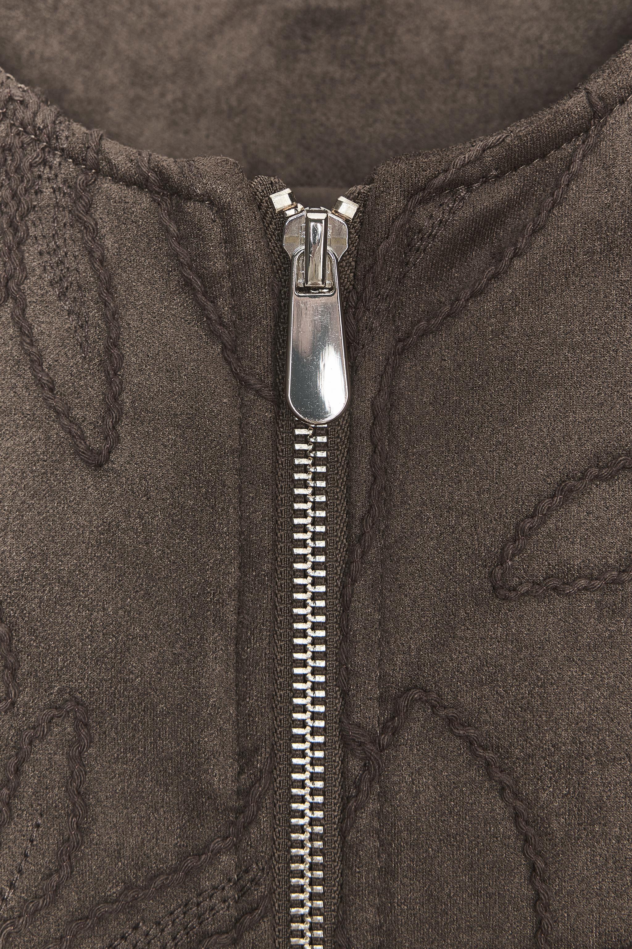 刺繍入りスエード調ボンバージャケット - カーキ | ZARA Japan