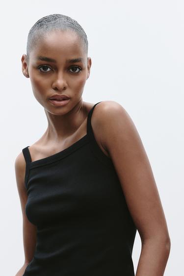 SQUARE NECKLINE T-SHIRT - Black by Zara - Image 2