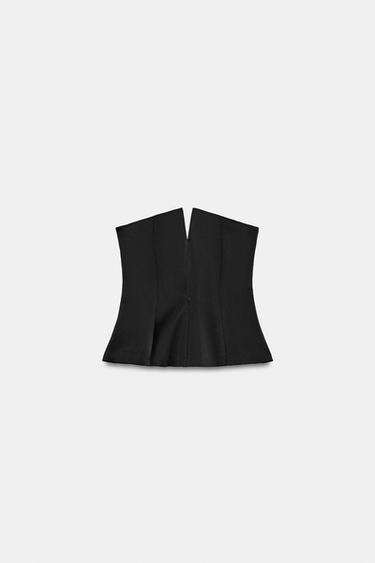 SATIN BANDEAU TOP - Black by Zara - Image 5