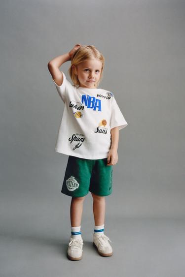 Zara NBA TEAMS T-SHIRT AND BERMUDA SET - Ecru