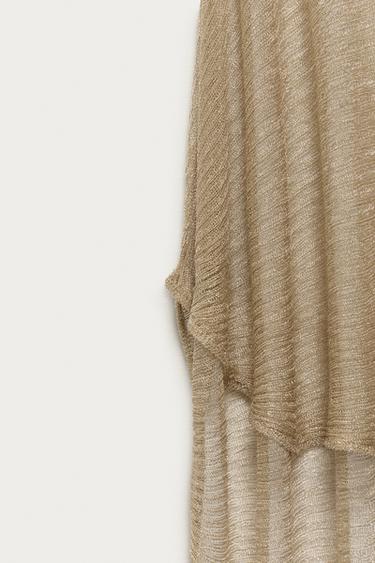 ROBE LONGUE EN MAILLE FIL MÉTALLISÉ MARISA BERENSON X ZARA - Doré de Zara - Image 3