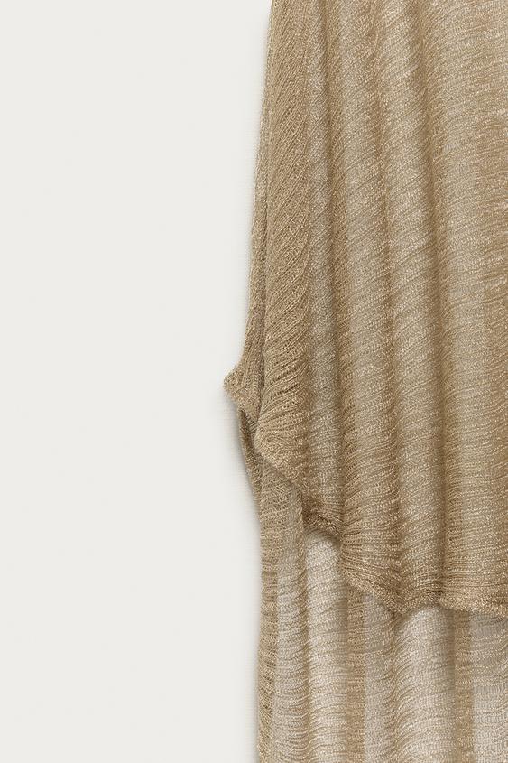 ROBE LONGUE EN MAILLE FIL MÉTALLISÉ MARISA BERENSON X ZARA - Doré de Zara - Image 3