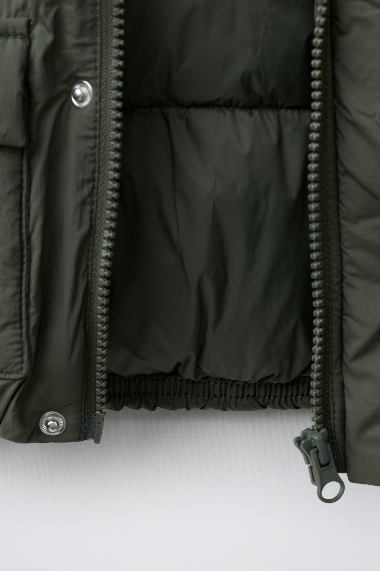 Детская куртка Zara Water-Repellent Nylon, цвет: Тёмный зелёный — фото 4