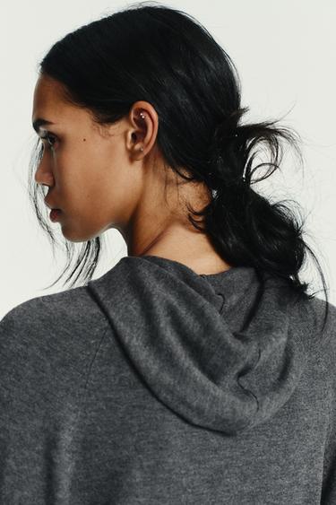 HOODIE KNIT MINI DRESS - Anthracite grey by Zara - Image 5