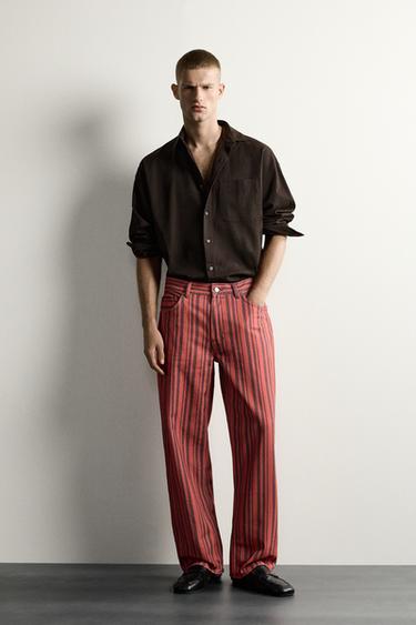 PANTALONS STRAIGHT FIT DE RATLLES - Vermell de Zara