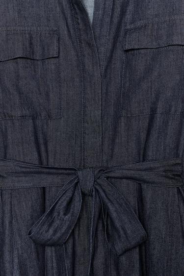 ZW COLLECTION DENIM BELTED DRESS - Blue by Zara - Image 6