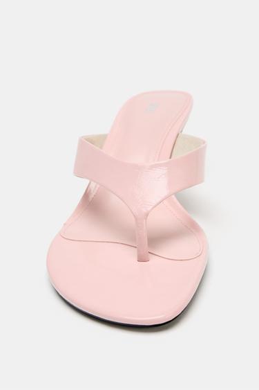 LEATHER HEEL SANDALS - Pink by Zara - Image 3