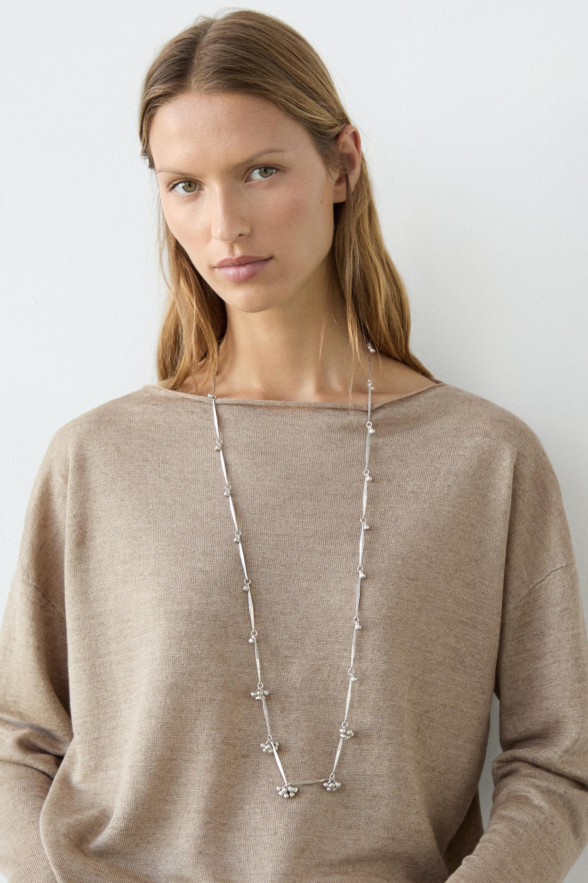 100% linen knit boat neck sweater
