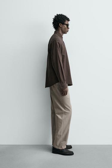 FADED STRAIGHT-LEG JEANS - Light beige by Zara - Image 3