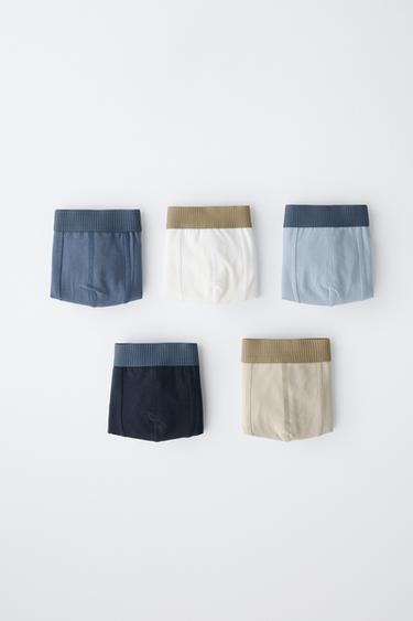 6-14 YEARS/ FIVE-PACK OF PLAIN BOXERS - Multicoloured by Zara - Image 4