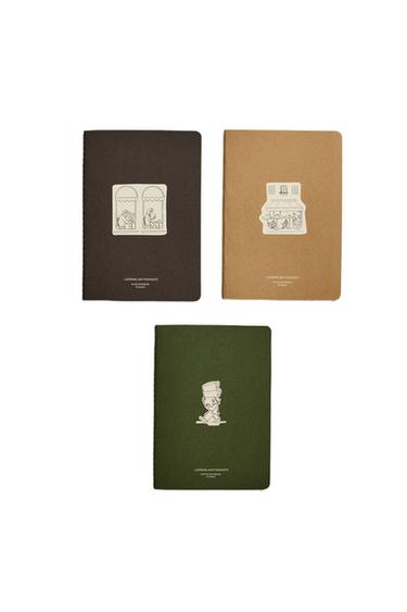 CONJUNTO DE CADERNOS CAFÉ (CONJUNTO DE 3) - Verde da Zara