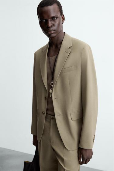 BLAZER COSTUME STRUCTURÉ - Marron / Taupe de Zara - Image 5