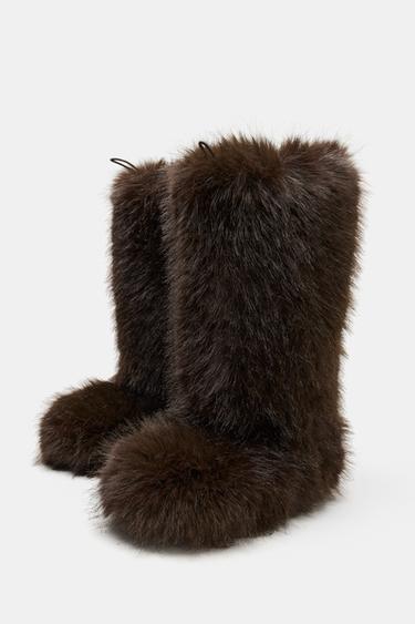 BOTTES EFFET FOURRURE SKI COLLECTION - Marron de Zara - Image 4
