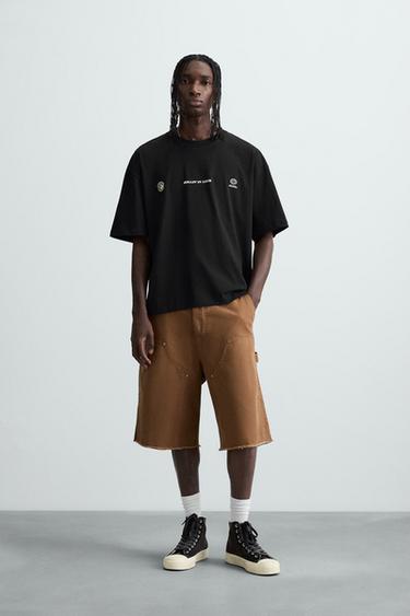 CAMISETA ESTAMPADOS COMBINADOS - Negro de Zara - Imagen 0