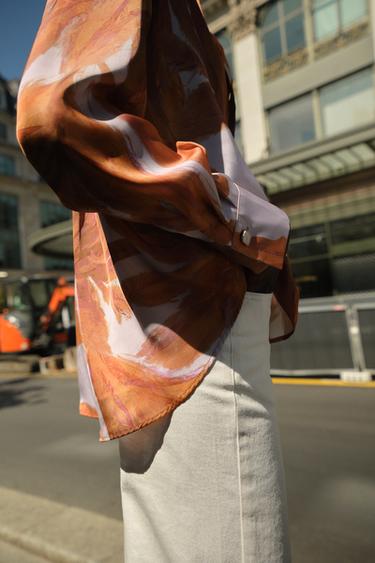 PRINTED SATIN SHIRT - Multicoloured by Zara - Image 3