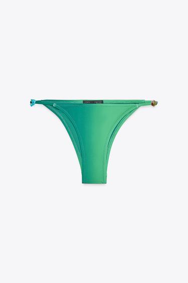 Zara 魚圖案比基尼下裝 - 綠色