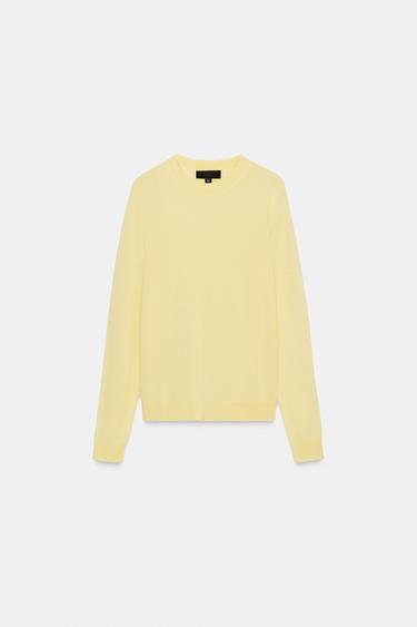JERSEY EXTRAFINO 100% LANA - Amarillo claro de Zara - Imagen 0