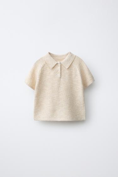 ТЕКСТУРНЫЙ СВИТЕР ПОЛО — СВЕТЛО-БЕЖЕВЫЙ от Zara — изображение 0