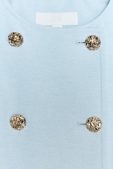 SHORT SLEEVE DOUBLE-BREASTED BLAZER - Sky blue by Zara - Image 8