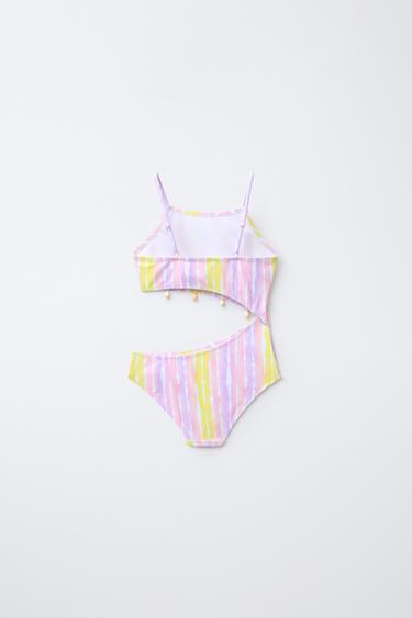 6-14 YEARS/ TIE-DYE SWIMSUIT WITH SHELL AND CUT-OUT DETAIL - Pink / Lilac by Zara - Image 1