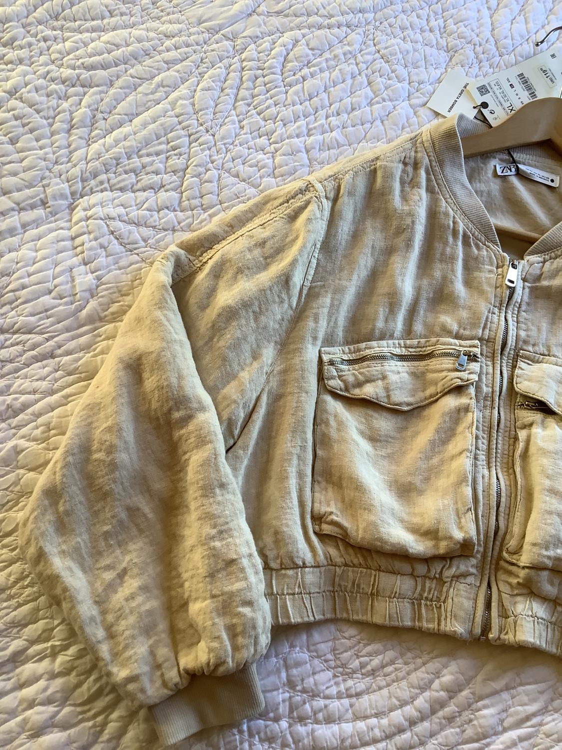 LINEN BOMBER JACKET WITH POCKETS - Image 5