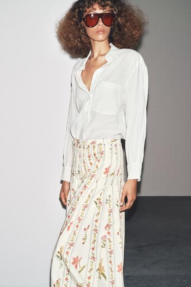 JUPE PLIS PLATS FLEURS ZW COLLECTION - Multicolore de Zara - Image 2