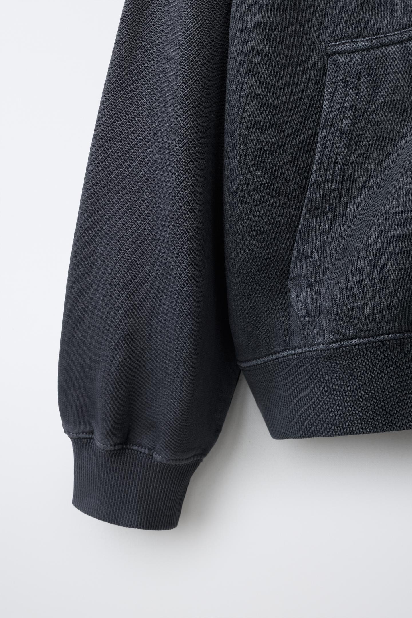 Детская толстовка Zara Plush Zip, цвет: Антрацитовый серый — фото 4