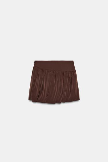 BALLOON MINI SKIRT - Brown by Zara - Image 6