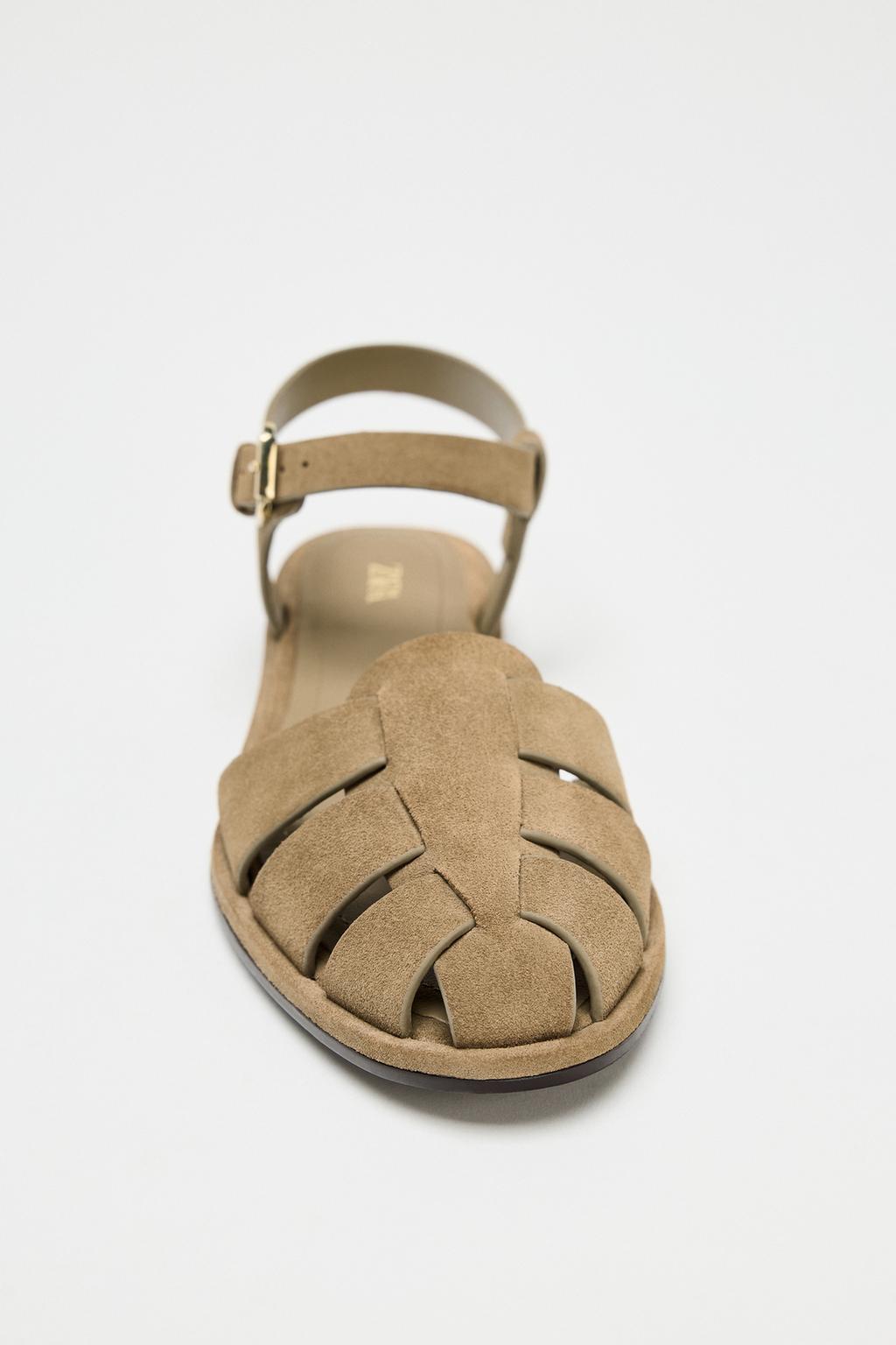 Thumbnail image for SPLIT SUEDE CAGE SANDALS