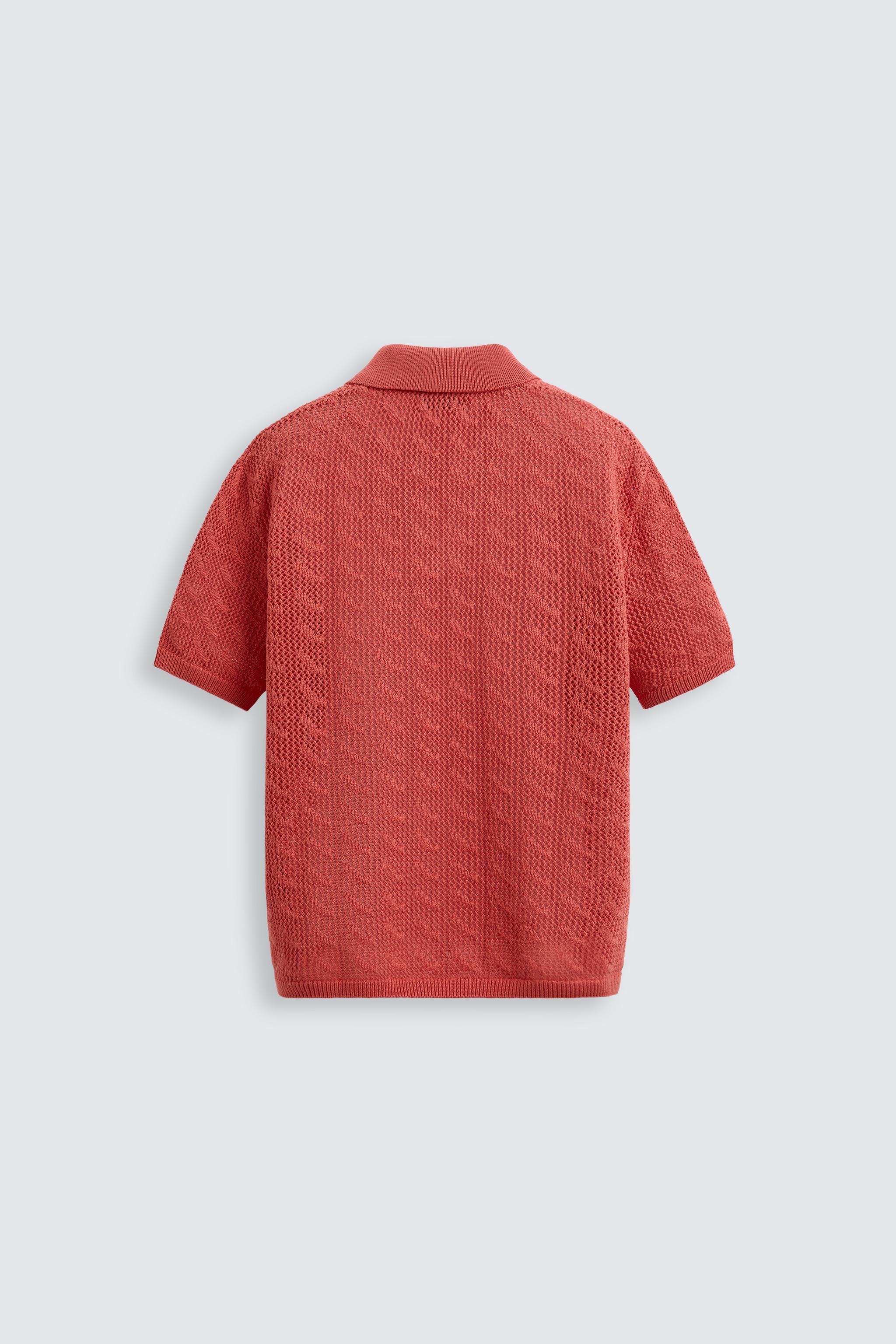 OPEN STITCH KNIT POLO SHIRT