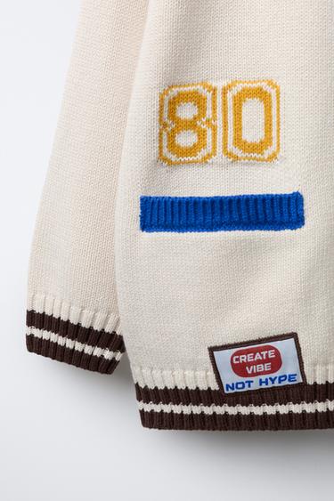 CARDIGAN WITH PATCHES - Ecru by Zara - Image 3