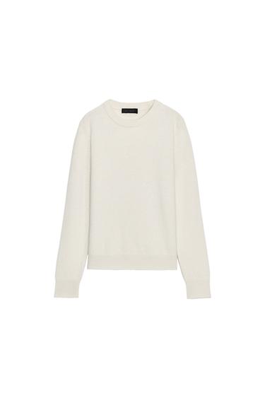 Zara LONG SLEEVE CASHMERE AND WOOL SWEATER - Ecru