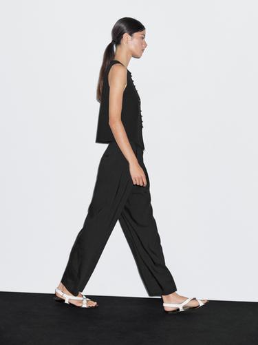 Zara Knit waistcoat with button details - Black