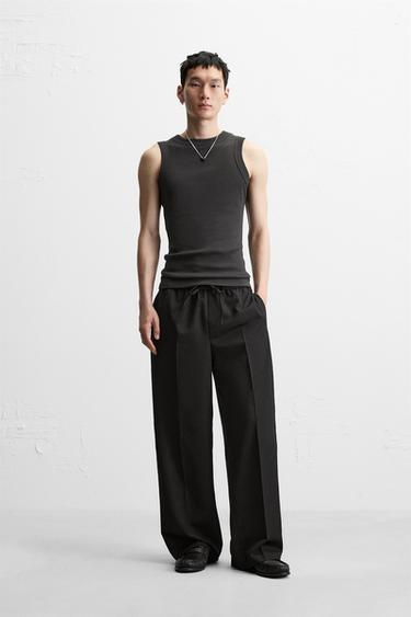 RELAXED FIT TROUSERS WITH STRIPE - Black by Zara - Image 0