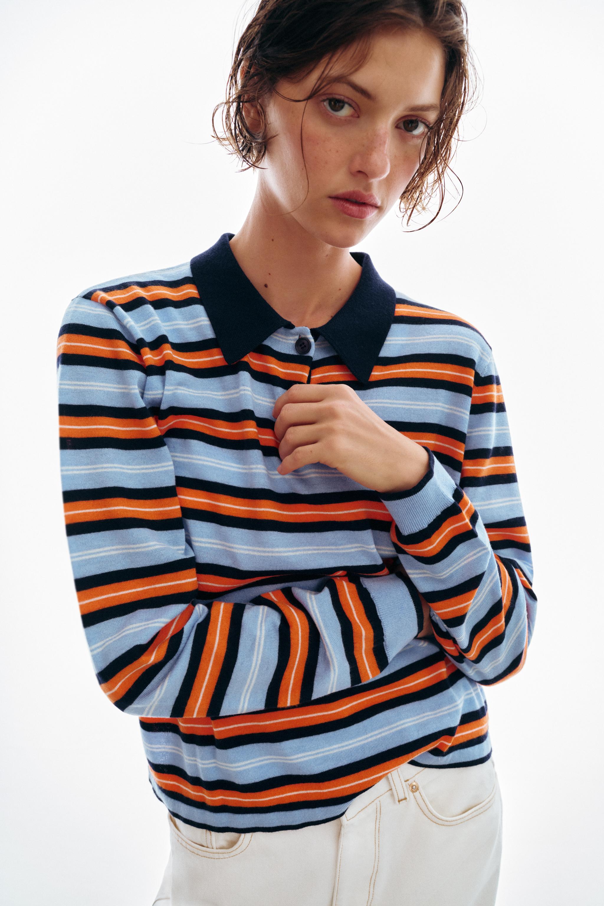 STRIPED KNIT POLO