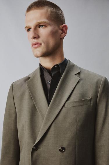 VESTE DE COSTUME À BOUTONNAGE CROISÉ - Vert de Zara - Image 4