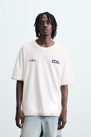 CAMISETA TEXTOS ESTAMPADOS - Blanco de Zara