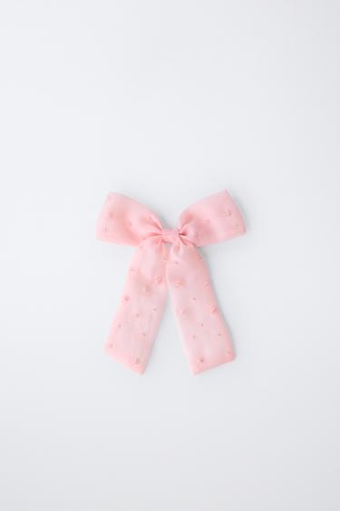 ربطة شعر بمشبك وفيونكة أورجانزا - وردي الخاص بـ Zara - صورة 0