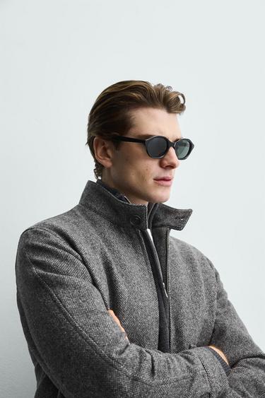 BLOUSON STRUCTURÉ CONTRASTANT - Gris foncé de Zara - Image 4