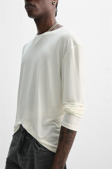 LIMITED EDITION LYOCELL T-SHIRT - Oyster-white by Zara - Image 5