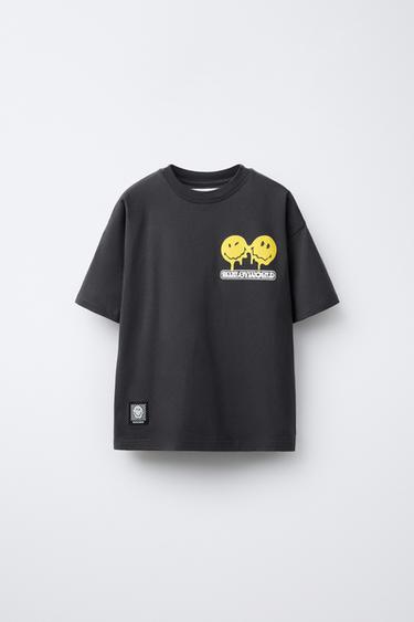 SMILEYWORLD ® PRINTED T-SHIRT - Dark anthracite by Zara
