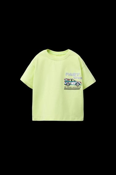 Zara CAR PRINT T-SHIRT - Lime green - Image 0
